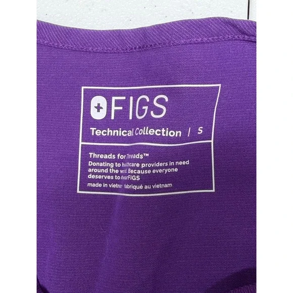Figs Scrub Shirt Mens Small Purple Leon Three Pocket Technical Collection Doctor - Picture 3 of 7